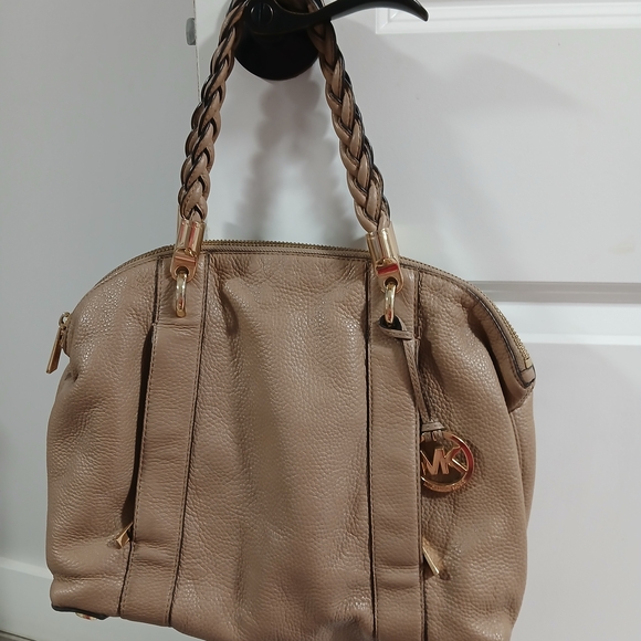 Michael Kors Beige Satchel with Braided Handles - Picture 1 of 10